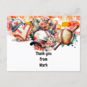 Baseball 50. Geburtstagsparty danke Postkarte