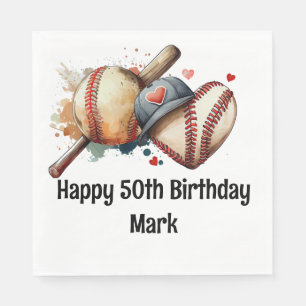 Baseball 50. Geburtstagsparty Serviette