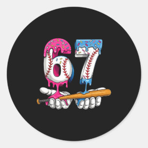 Baseball 67 Eis Drip Six Seven Jungen Lustig Ich Runder Aufkleber