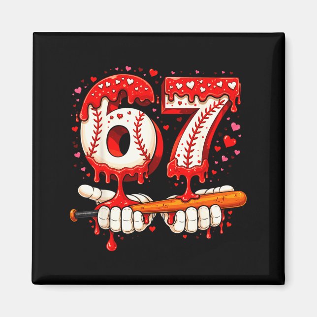 Baseball 67 Eis Drip Six Seven Jungen Spaß Meme Magnet (Vorne)