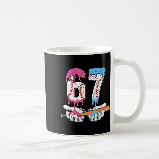 Baseball 67 Ice Cream Drip Six Seven Boys Funny Me Kaffeetasse (Rechts)