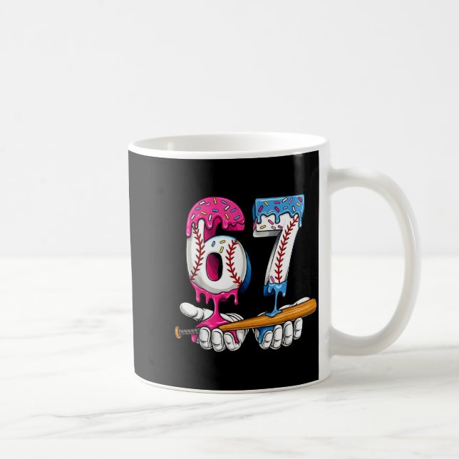 Baseball 67 Ice Cream Drip Six Seven Boys Funny Me Kaffeetasse (Rechts)