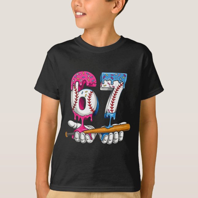Baseball 67 Ice Cream Drip Six Seven Boys Funny Me T-Shirt (Vorderseite)