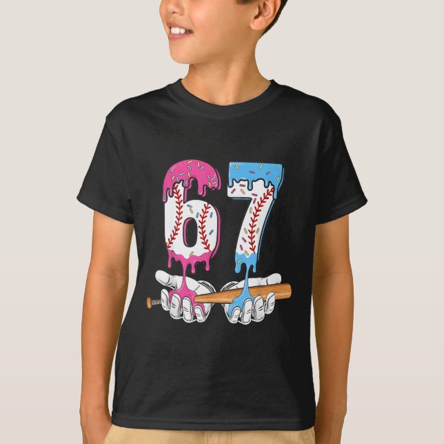 Baseball 67 Ice Cream Drip Six Seven Boys Funny Me T-Shirt (Vorderseite)