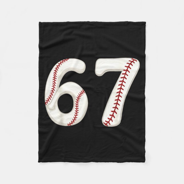 Baseball 67 Number Funny Six Seven Gen Alpha Meme  Fleecedecke (Vorderseite)