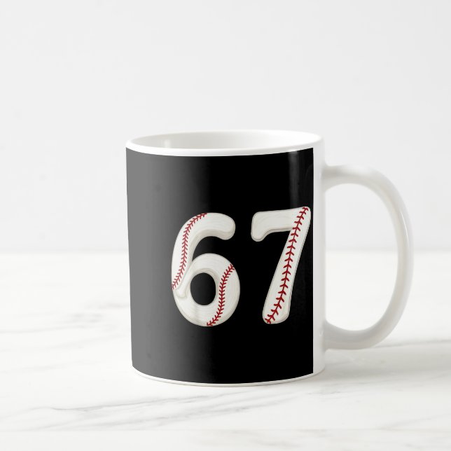 Baseball 67 Number Funny Six Seven Gen Alpha Meme  Kaffeetasse (Rechts)
