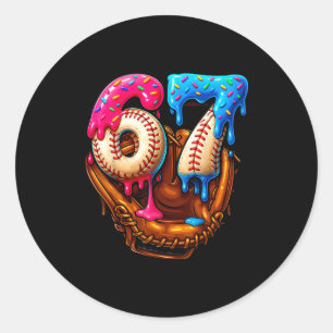 Baseball 67 Sechs Sieben Lustig 6 7 Meme Gen Alpha Runder Aufkleber