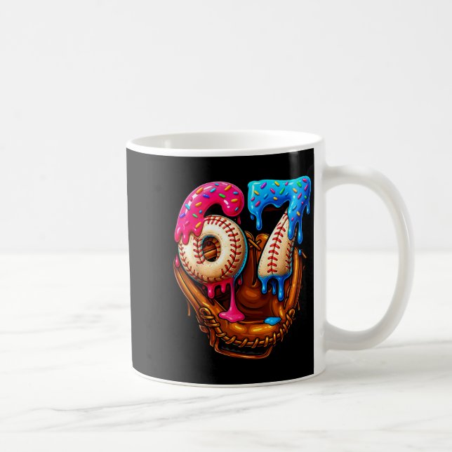 Baseball 67 Six Seven Funny 6 7 Meme Gen Alpha Mem Kaffeetasse (Rechts)