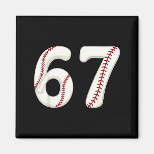 Baseball 67 Zahl Lustig Six Seven Gen Alpha Meme Magnet