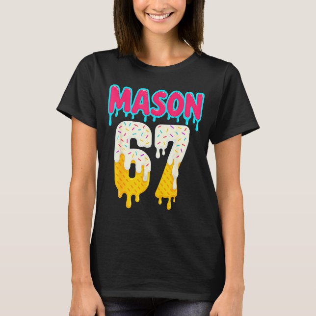 Baseball 6 7 Ice Cream Drip Number 67 Funny Six Se T-Shirt (Vorderseite)