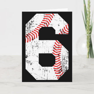 Baseball 6 Trikotnummer T-Shirt Karte