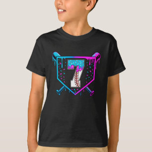 Baseball 7. Geburtstag Eiscreme Tropfen 7 Jahre al T-Shirt