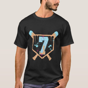 Baseball 7 Jahre alt Eis Creme Tropfen 7. Geburtst T-Shirt