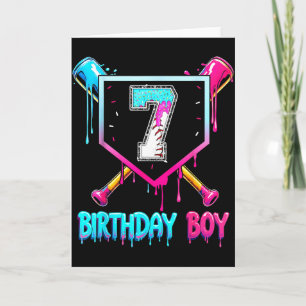 Baseball 7 Jahre alter Geburtstag Junge Eiscreme T Karte