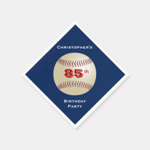 Baseball 85. Geburtstagsparty, Name, blaues Papier Serviette