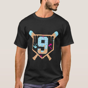 Baseball 9 Jahre alt Eiscreme Tropfen 9. Geburtsta T-Shirt