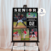 Baseball-Abschluss-Collage mit 5 Fotos