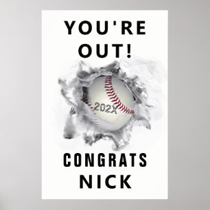 Baseball-Abschluss-Congrats-Poster Poster