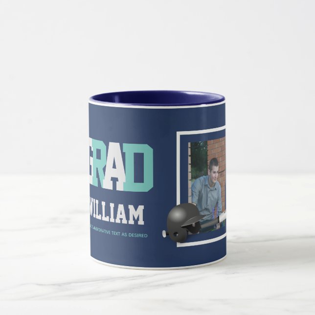 Baseball ABSCHLUSS FOTO Geschenk Personalisiert Tasse (Zentrum)