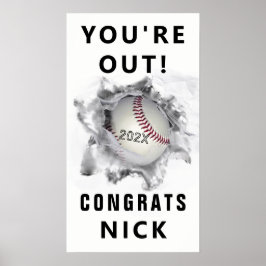 Baseball-Abschluss-Glückwunsch-Plakat Poster