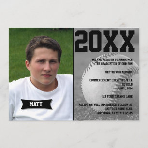 Baseball-Abschluss-Mitteilung Einladung