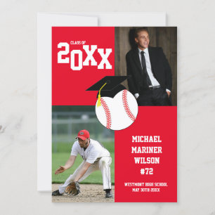 Baseball Abschluss Sport Red Foto Ankündigung