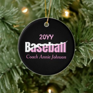 Baseball Abstrakt Swish - Giro Word Art Keramik Ornament