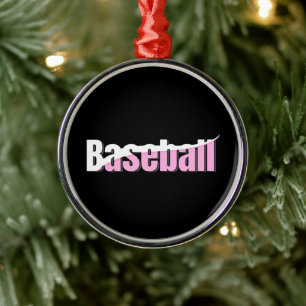 Baseball Abstrakt Swish - Giro Word Art Ornament Aus Metall