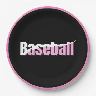 Baseball Abstrakt Swish - Giro Word Art Pappteller