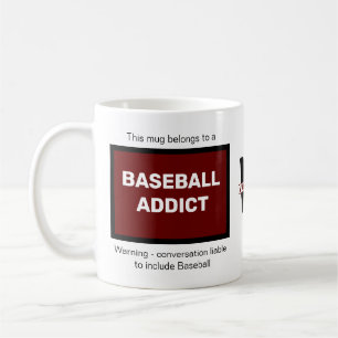 Baseball Addict Add your Name Monogram Initial Kaffeetasse