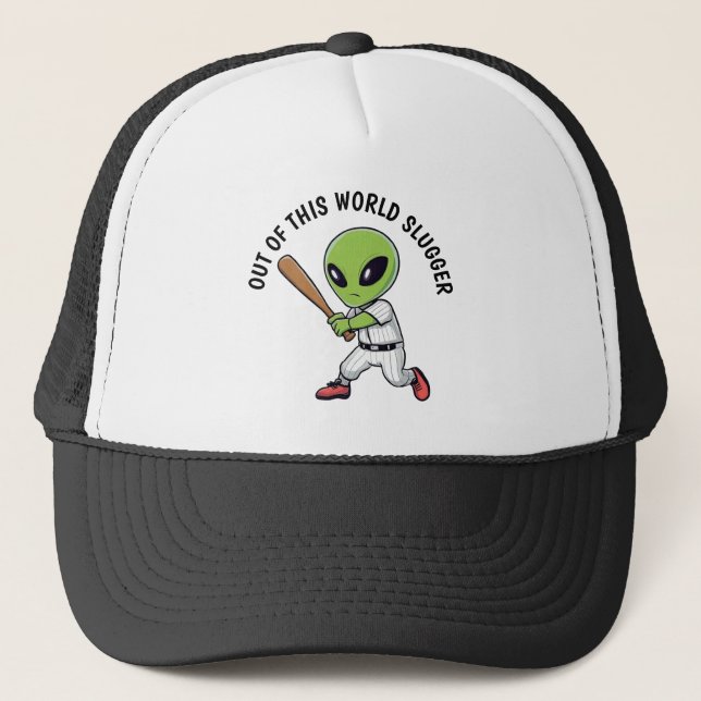 Baseball Alien Hat Truckerkappe (Vorderseite)