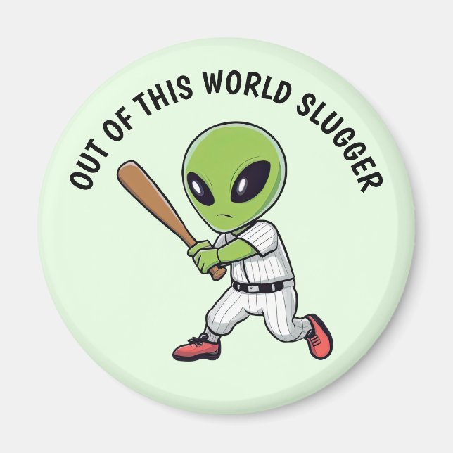 Baseball Alien Magnet (Vorne)