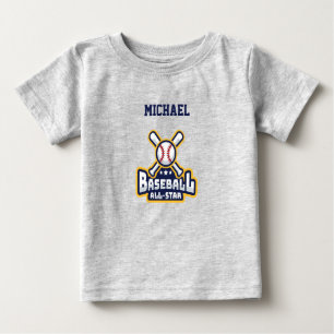 Baseball All-Star Ball & Bat Personalisiert Baby T-shirt