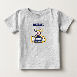 Baseball All-Star Ball & Schlagholz Personalisiert Baby T-shirt