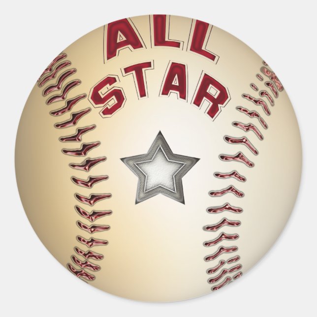 Baseball All Star Runder Aufkleber (Vorderseite)