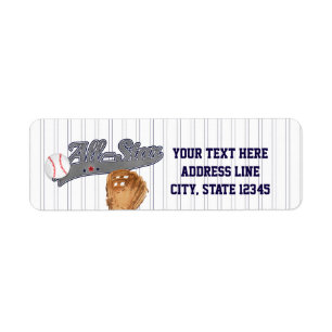 Baseball ALL-STAR Sport Einladungslabels