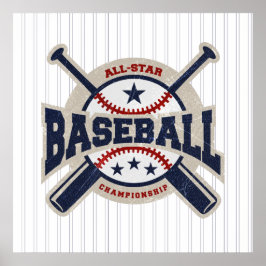 Baseball All Star Team Sport Geburtstagsparty Bann Poster