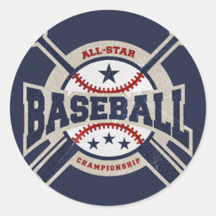 Baseball All Star Team Sport Geburtstagsparty Runder Aufkleber