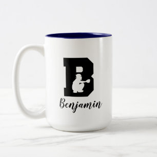 Baseball Alphabet B Personalisierter Mit Monogramm Zweifarbige Tasse
