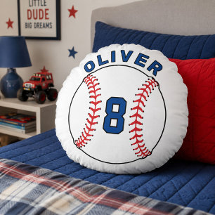 Baseball-Alter-Kinder-Geburtstags-Sport-Geschenk Rundes Kissen