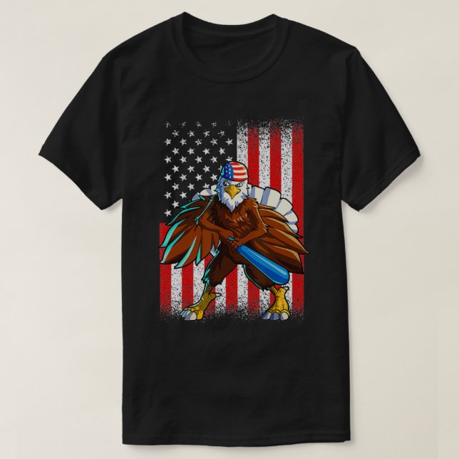 Baseball American Eagle 4. Juli Men Boys USA T-Shirt (Design vorne)