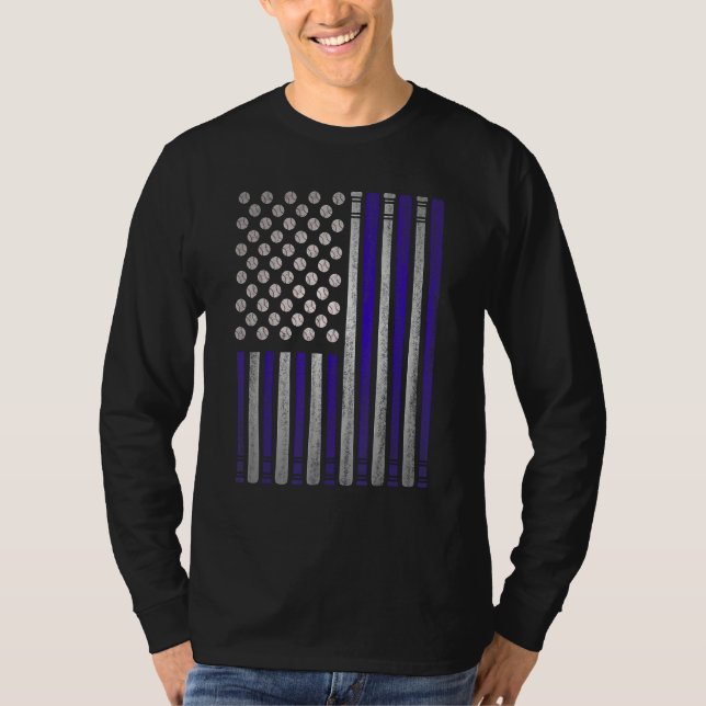 Baseball American Flag 4th of July USA Patriotic D T-Shirt (Vorderseite)
