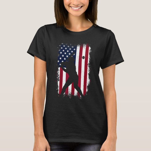 Baseball American Flag   Baseball Fans   Men Vinta T-Shirt (Vorderseite)