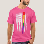 Baseball American Flag LGBT-Q Rainbow Bat Gay Prid T-Shirt<br><div class="desc">Baseball American Flag LGBT-Q Rainbow Bat Gay Pride Ally  .</div>