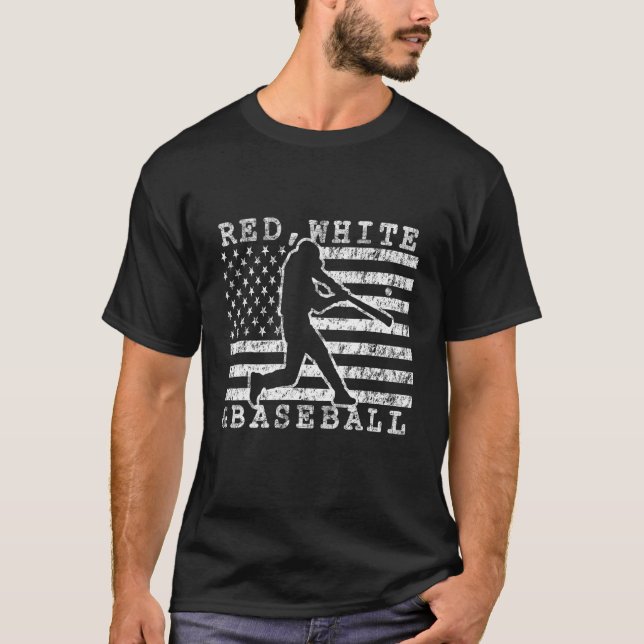 Baseball American Flag Red White and Baseball Quot T-Shirt (Vorderseite)