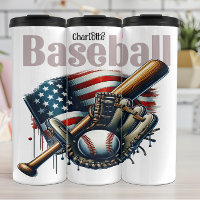 Baseball: Amerikanische Flagge, Bat, Handschuh