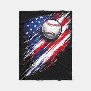 Baseball amerikanische Flagge Jungen Mädchen Männe Fleecedecke