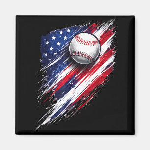 Baseball amerikanische Flagge Jungen Mädchen Männe Magnet