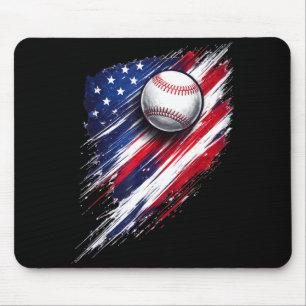 Baseball amerikanische Flagge Jungen Mädchen Männe Mousepad