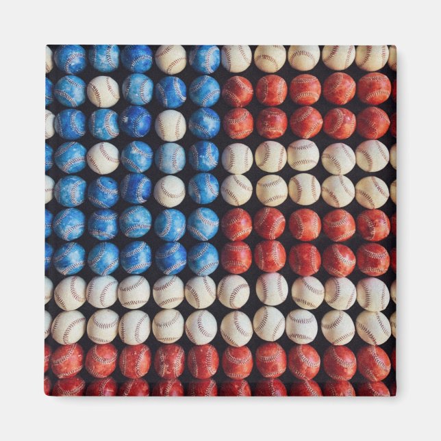 Baseball-Amerikanische Flagge Magnet (Vorne)